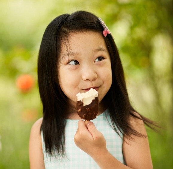 young girl with ice cream